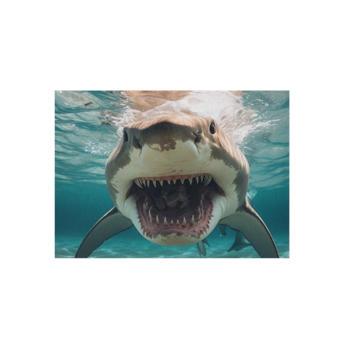 Bull Shark: River Monster Menace - Realistic Dark Water Predator - Outdoor Rug