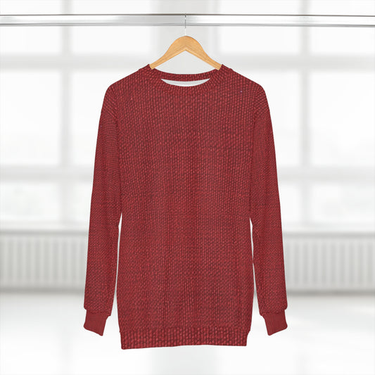 Bold Ruby Red: Denim-Inspired, Passionate Fabric Style - Unisex Sweatshirt (AOP)