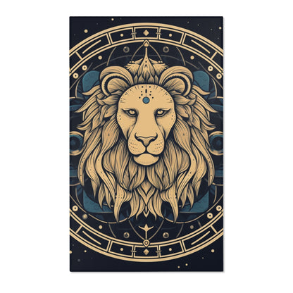 Leo Zodiac Sign - Mystic Circle Astrology Art Cosmic constellation - Area Rugs