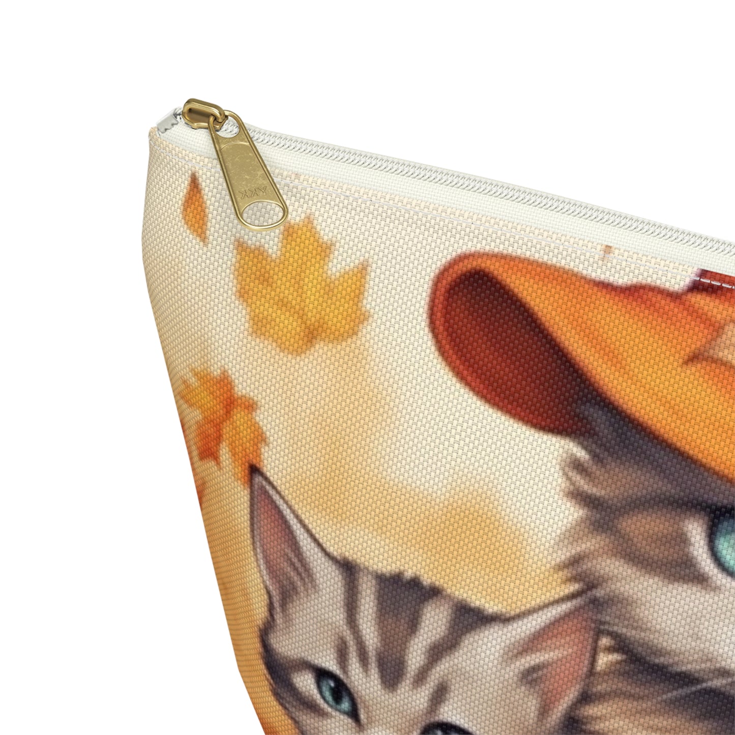 Kitty Cat Kittens Halloween - Cute Furries on Pumpkin - Festive Feline Decor - Accessory Pouch w T-bottom