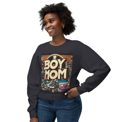 Boymom Design Shirt, Retro Oldies Classic, Gift for Boy Mom, Unisex Lightweight Crewneck Sweatshirt