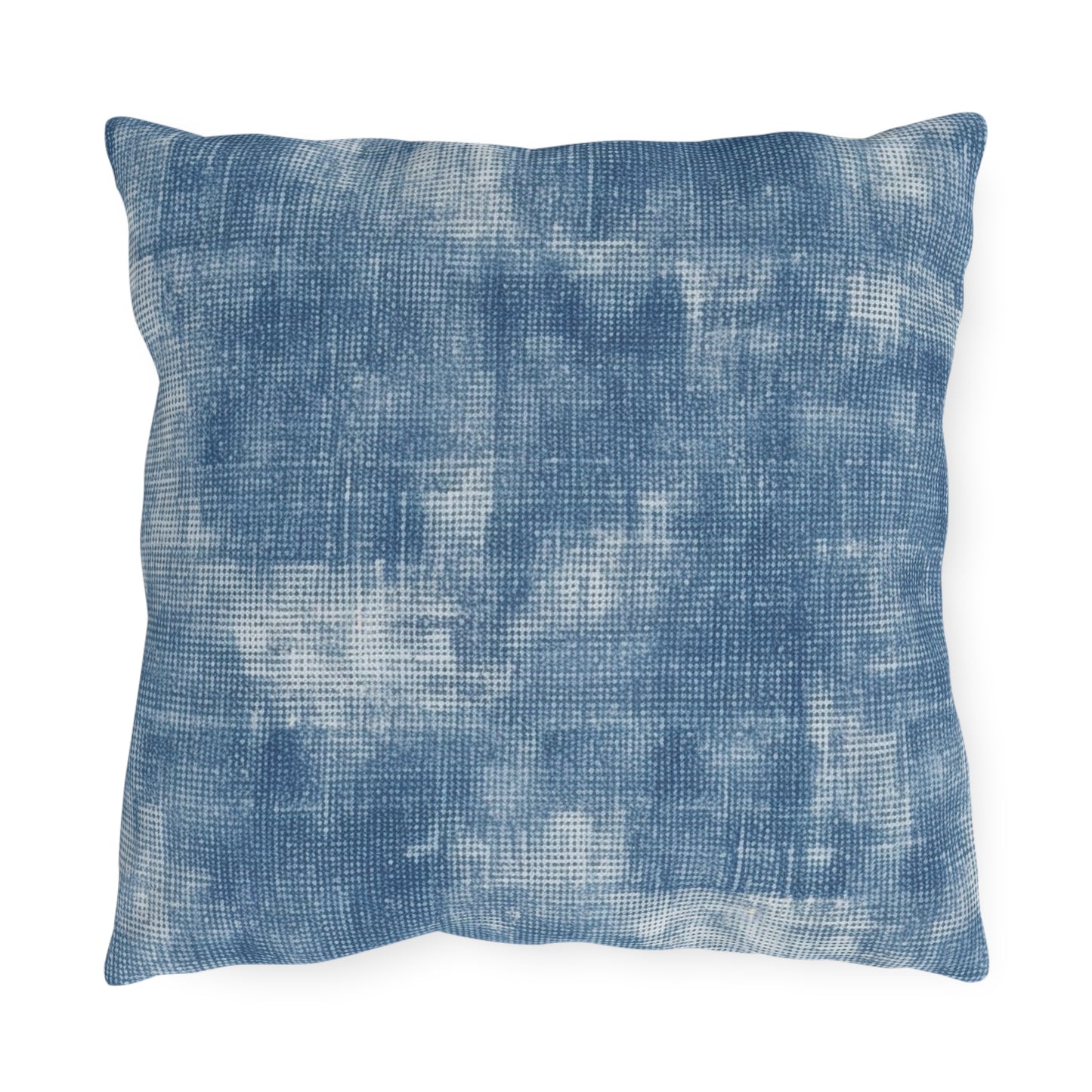 Azul descolorido descolorido: tela con estilo inspirada en la mezclilla - Almohadas para exteriores