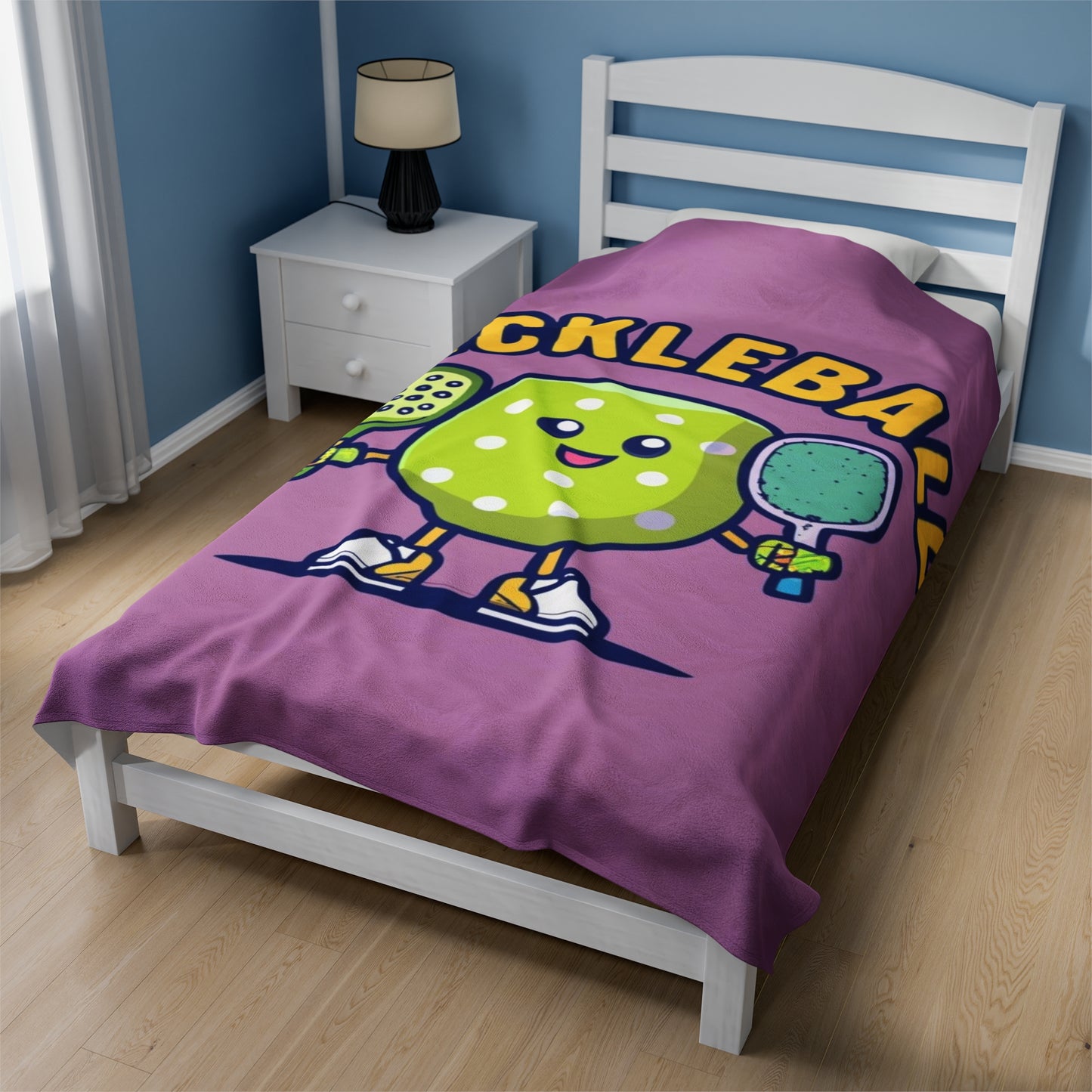 Pickleball Anime kawaii - Cartoon Graphic - Sport Character - Velveteen Plush Blanket