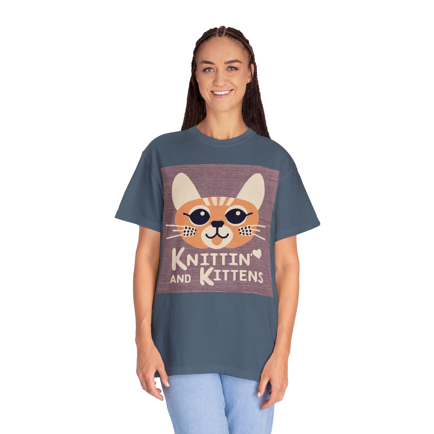 Crafty Cat Lovers: Unique Knittin with Kittens - Unisex Garment-Dyed T-shirt