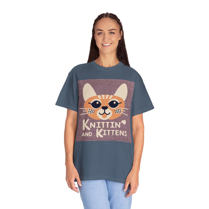 Crafty Cat Lovers: Unique Knittin with Kittens - Unisex Garment-Dyed T-shirt