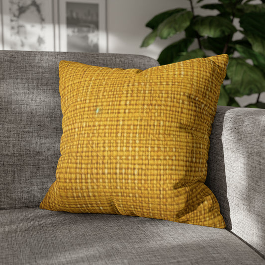 Radiant Sunny Yellow: Denim-Inspired Summer Fabric - Spun Polyester Square Pillow Case