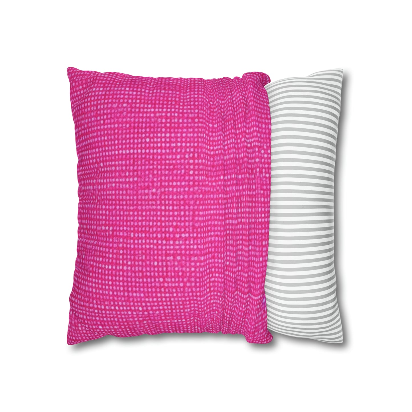 Hot Neon Pink Doll Like: Denim-Inspired, Bold & Bright Fabric - Spun Polyester Square Pillow Case