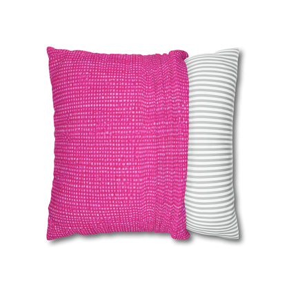 Hot Neon Pink Doll Like: Denim-Inspired, Bold & Bright Fabric - Spun Polyester Square Pillow Case