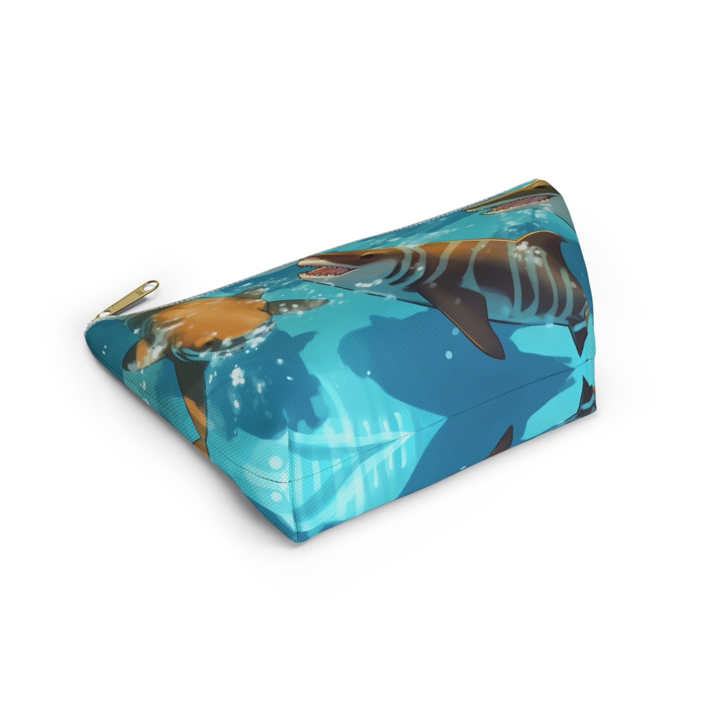 Tiger Shark: Ocean Marine Wildlife - Underwater - Accessory Pouch w T-bottom