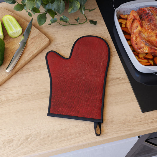 Juicy Red Berry Blast: Denim Fabric Inspired Design - Oven Glove