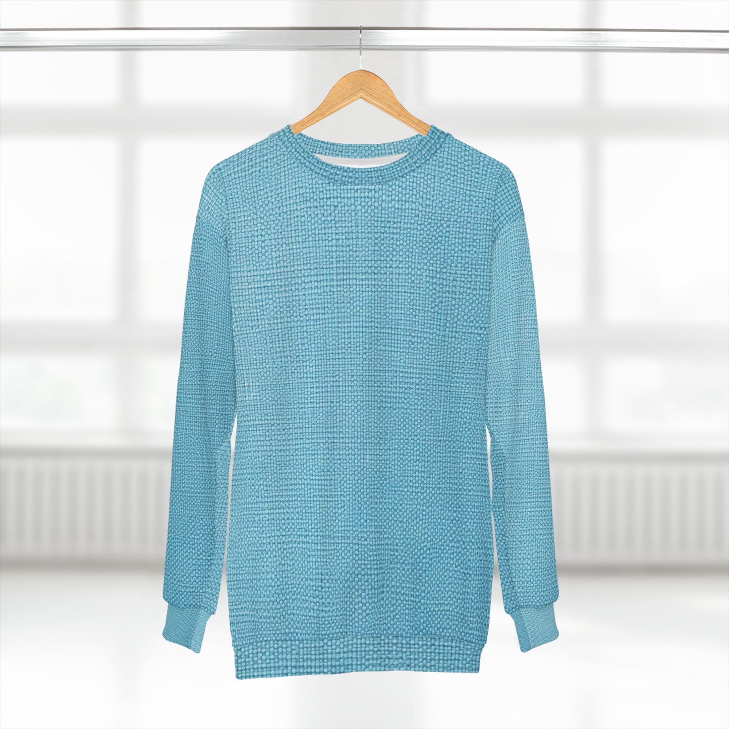 Bright Aqua Teal: Denim-Inspired Refreshing Blue Summer Fabric - Unisex Sweatshirt (AOP)