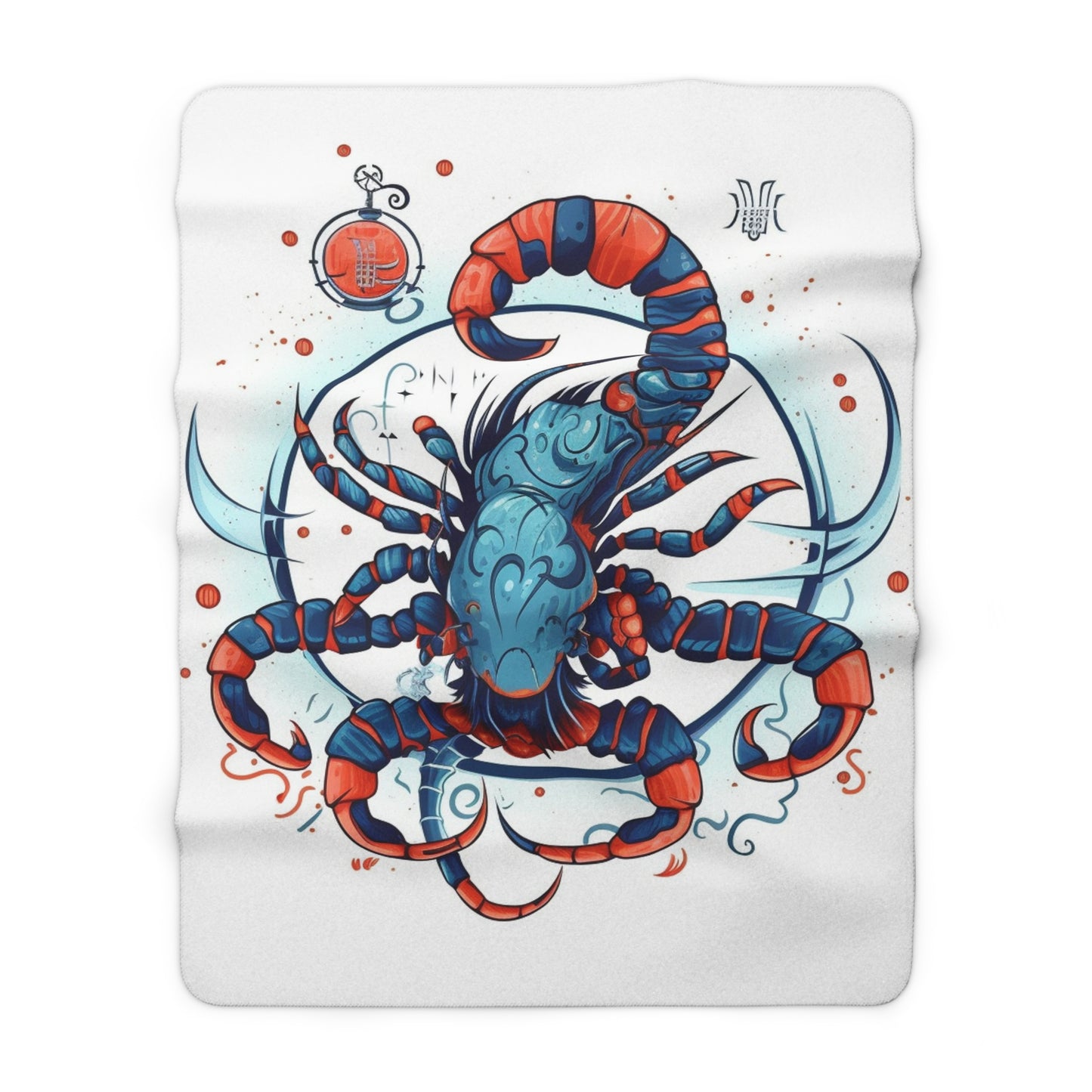 Cute Scorpio Zodiac Sign - Big Claws, Long Tail Cosmic Astrology Symbol - Sherpa Fleece Blanket