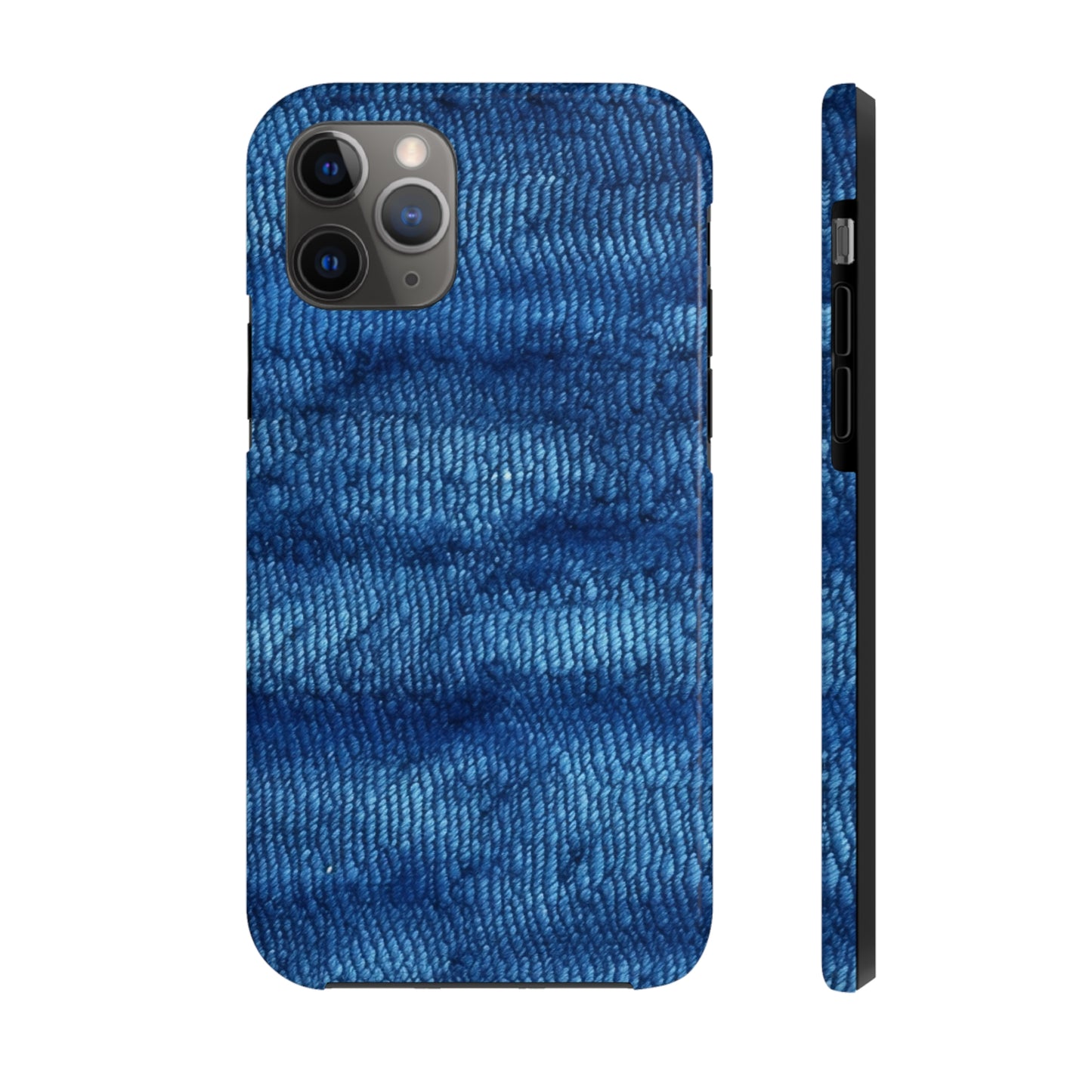 ブルー スペクトラム: デニムにインスパイアされたファブリック、明るい色から暗い色まで - 丈夫な携帯電話ケース