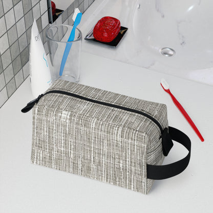 Silver Grey: Denim-Inspired, Contemporary Fabric Design - Toiletry Bag