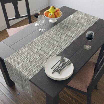 Silver Grey: Denim-Inspired, Contemporary Fabric Design - Table Runner (Cotton, Poly)