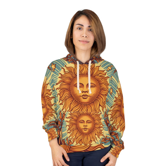 Sun Tarot Card Symbol of Growth, Life, and Radiance - Unisex Pullover Hoodie (AOP)