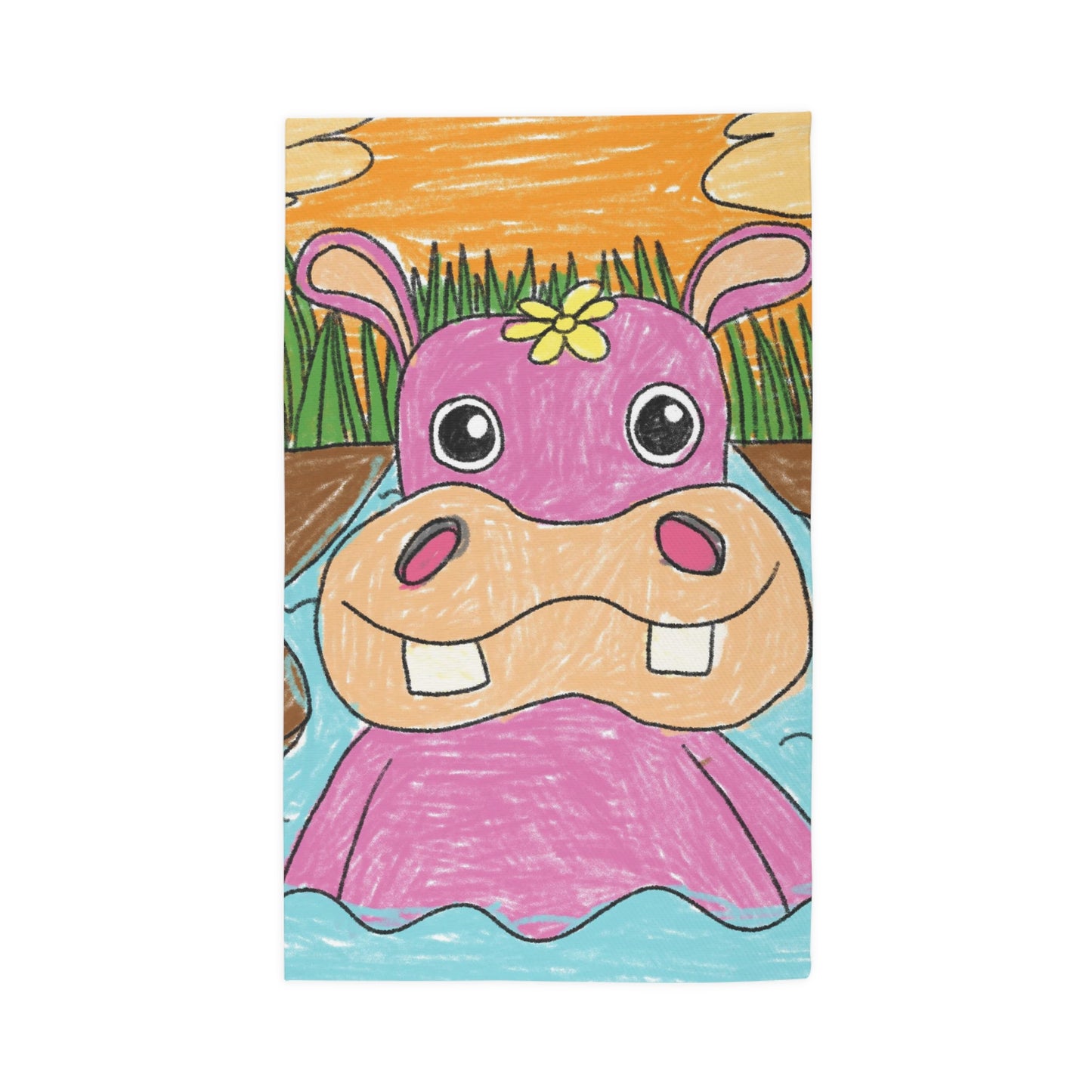 Hippo Hippopotamus Animal Creature Graphic Dobby Rug