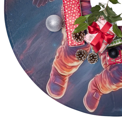 Astronaut Outer Space - Galaxy Starfield Art - Christmas Tree Skirts