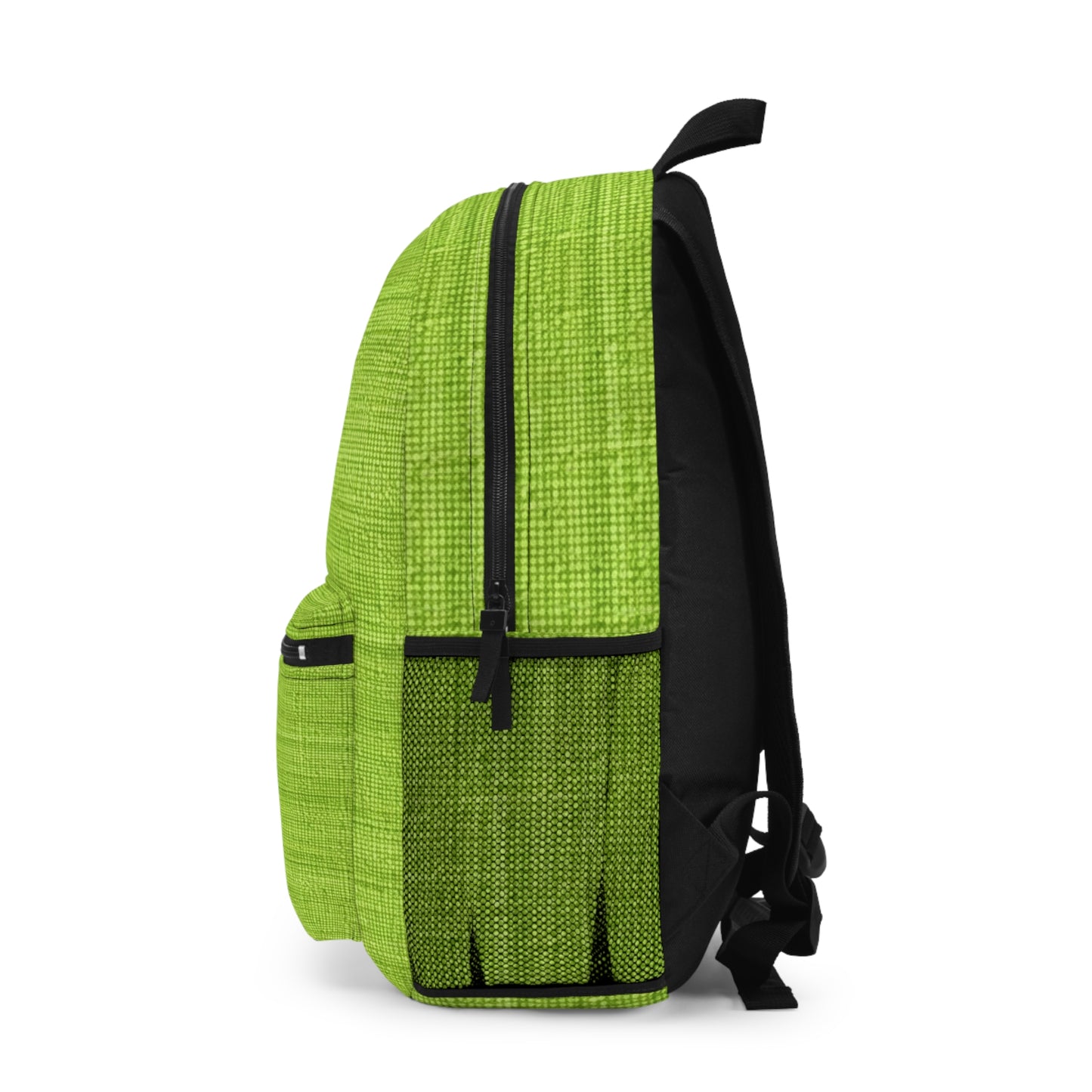 Lush Grass Neon Green: Denim-Inspired, Springtime Fabric Style - Backpack