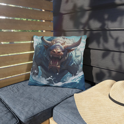 Bull Shark Fusion: Water Fantasy - Hybrid Ocean Marine Animal - Outdoor Pillows