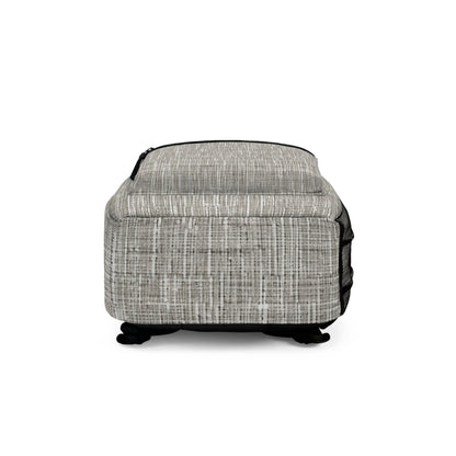 Silver Grey: Denim-Inspired, Contemporary Fabric Design - Backpack