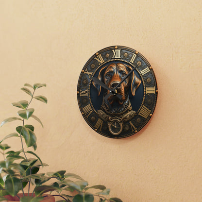 Dog Bronze Copper Steampunk Design, Acrylic Wall Clock