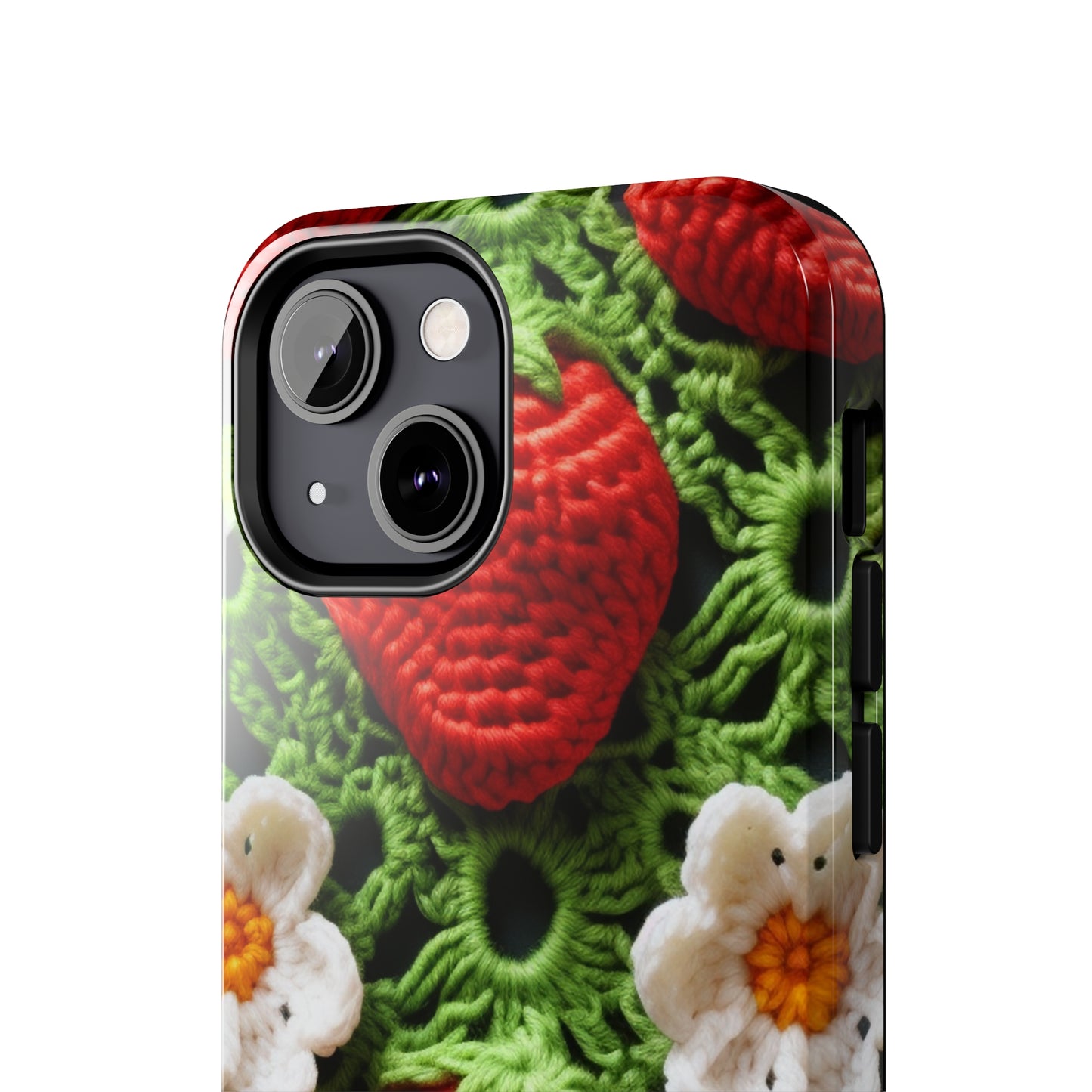 Strawberry Field Crochet - Forever Forest Greens - Fruit Berry Harvest Crop - Tough Phone Cases