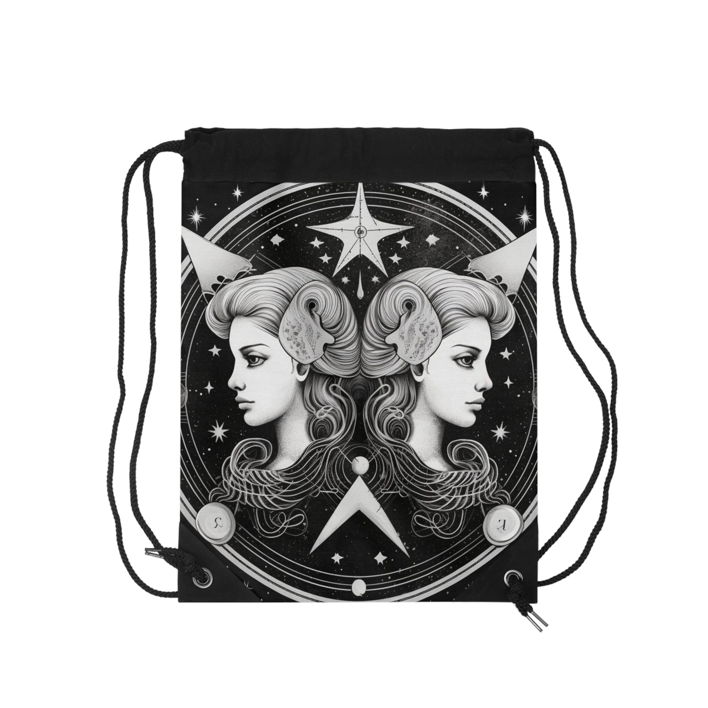 Diseño de los gemelos del zodiaco Géminis - Tema de astrología celestial - Mochila saco