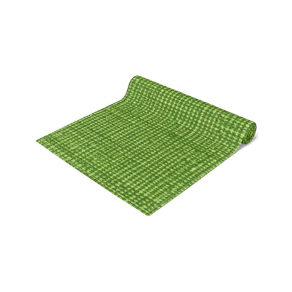 Olive Green Denim-Style: Seamless, Textured Fabric - Table Runner (Cotton, Poly)