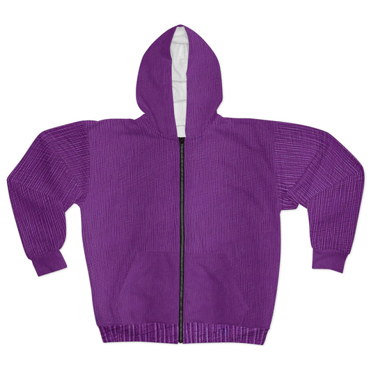 Violet/Plum/Purple: Denim-Inspired Luxurious Fabric - Unisex Zip Hoodie (AOP)