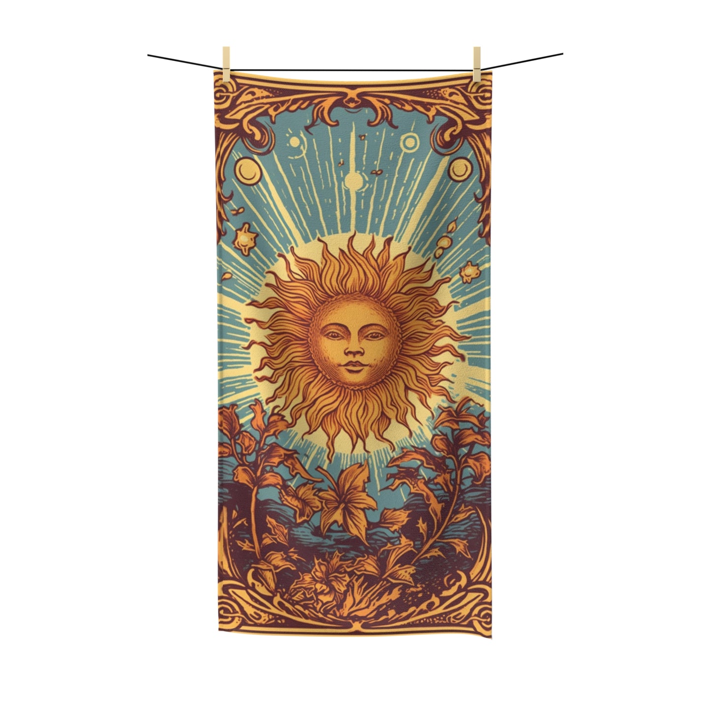 Sun Tarot Card Symbol of Growth, Life, and Radiance - Polycotton Towel