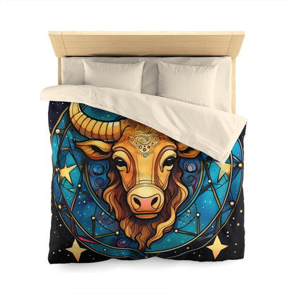 Taurus Constellation Zodiac Sign Astrology Cosmic Art - Microfiber Duvet Cover