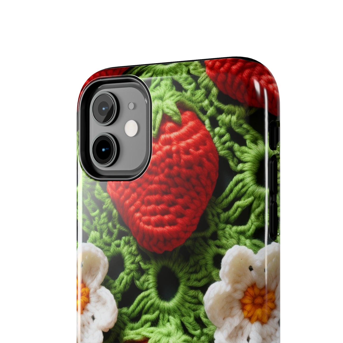 Strawberry Field Crochet - Forever Forest Greens - Fruit Berry Harvest Crop - Tough Phone Cases