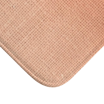 Soft Pink-Orange Peach: Denim-Inspired, Lush Fabric - Bath Mat