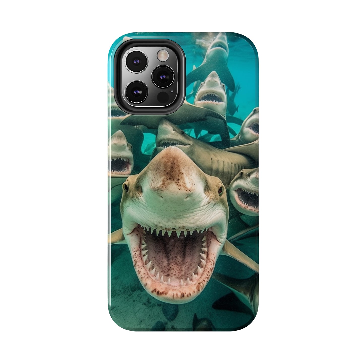 Laughing Lemon Sharks: Joyful Sea Jaws Ocean Deep - Tough Phone Cases