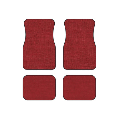 Bold Ruby Red: Denim-Inspired, Passionate Fabric Style - Car Mats (Set of 4)