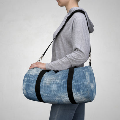 Faded Blue Washed-Out: Denim-Inspired, Style Fabric - Duffel Bag