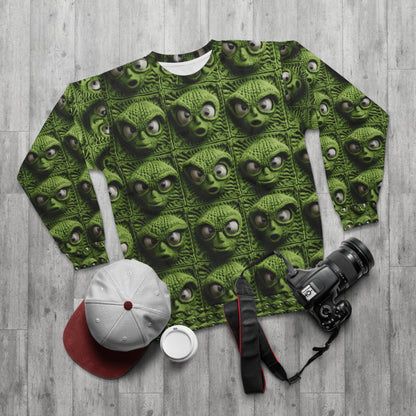 Alien Granny Square Crochet - Galacitc Space Sci fi Fantasy Theme - Unisex Sweatshirt (AOP)