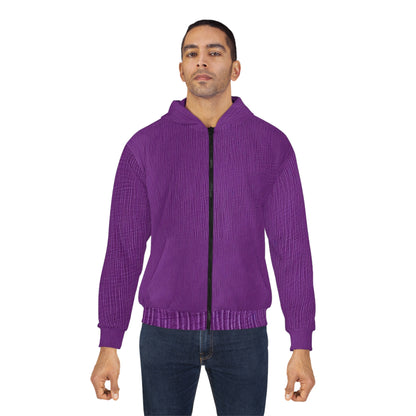 Violet/Plum/Purple: Denim-Inspired Luxurious Fabric - Unisex Zip Hoodie (AOP)