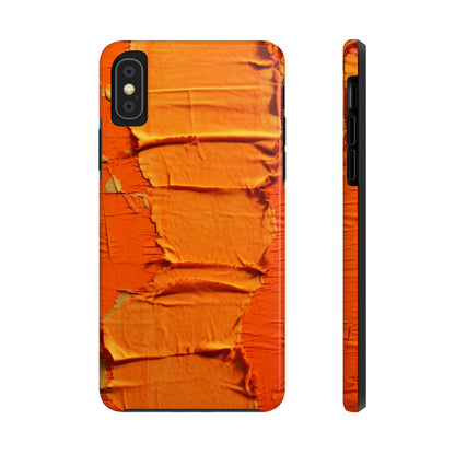 Fiery Citrus Orange: Edgy Distressed, Denim-Inspired Fabric - Tough Phone Cases