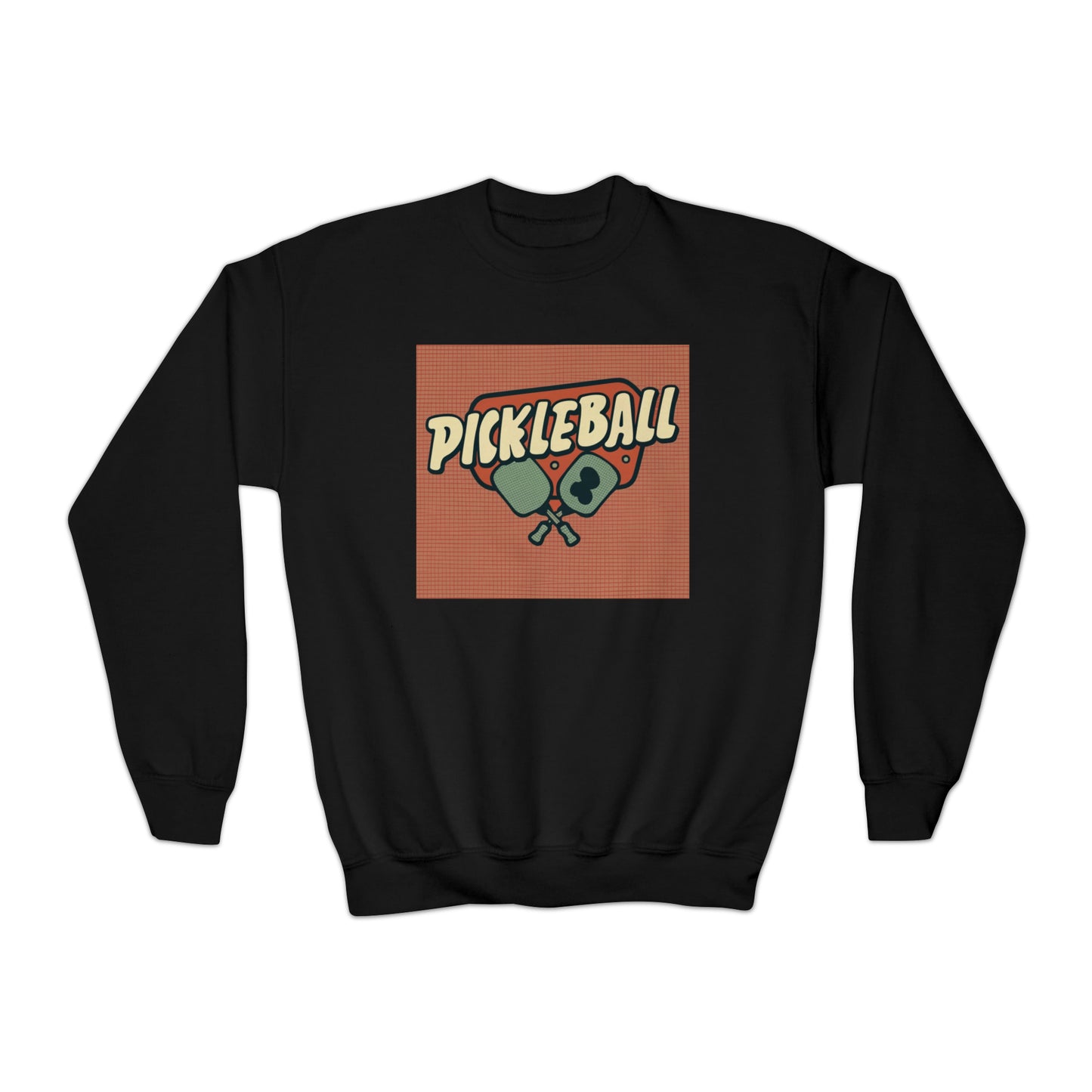 Pickleball Retro - Sudadera con cuello redondo para jóvenes 