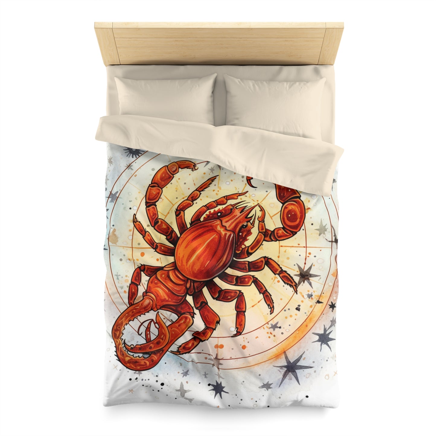 Prickly Scorpio Astrology - Sharp Zodiac Scorpion Celestial Horoscope - Microfiber Duvet Cover