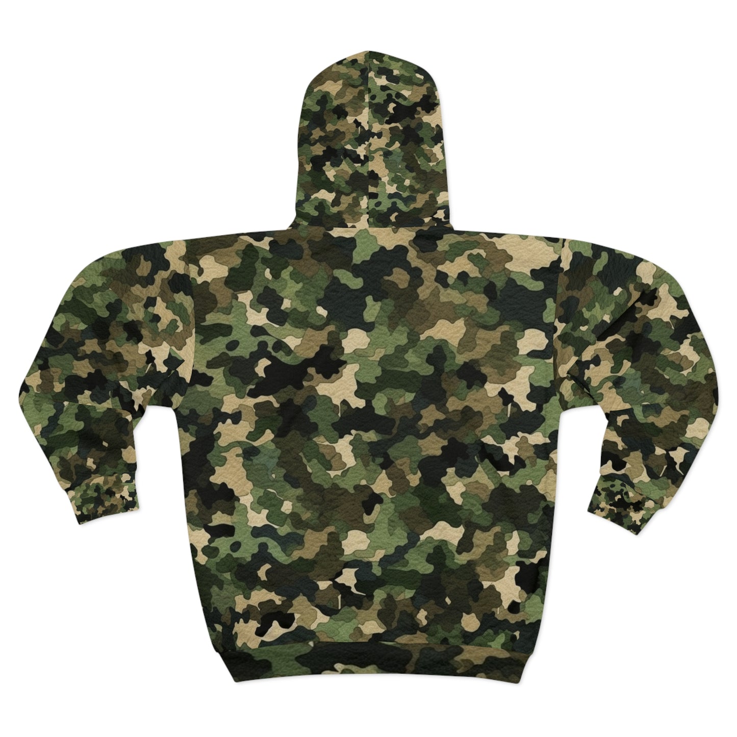 Camuflaje clásico | Envoltura de camuflaje | Camuflaje tradicional - Sudadera con capucha unisex con cremallera (AOP) 