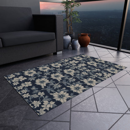 Cassidy-Inspired Floral Indoor/Outdoor Rug - Large, Washable Area Rugs or Door Mat