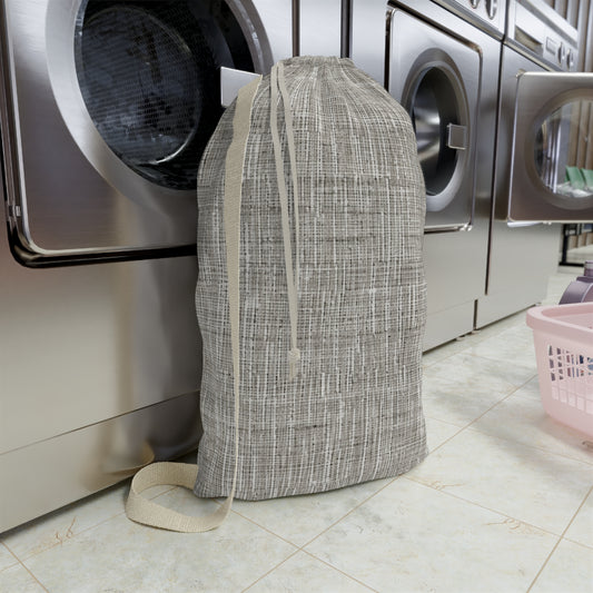 Silver Grey: Denim-Inspired, Contemporary Fabric Design - Laundry Bag