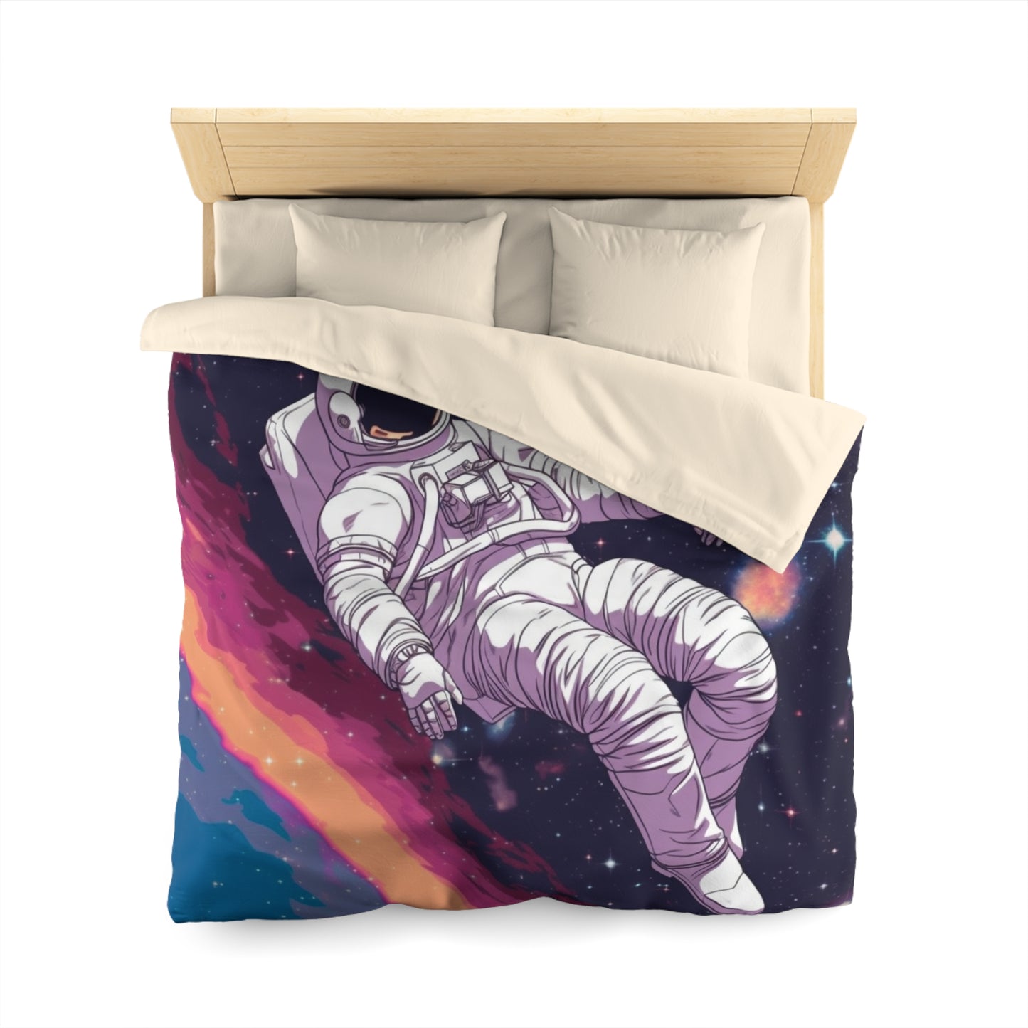 Astro Pioneer - Star-filled Galaxy Illustration - Microfiber Duvet Cover