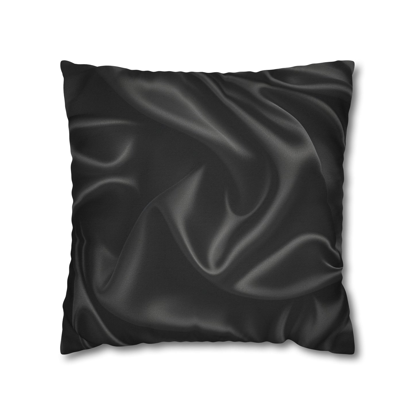 Black Silk, Spun Polyester Square Pillowcase