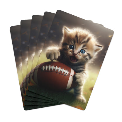 Football Kitten Touchdown: Tabby's Winning Play Sport Game - Poker Cards