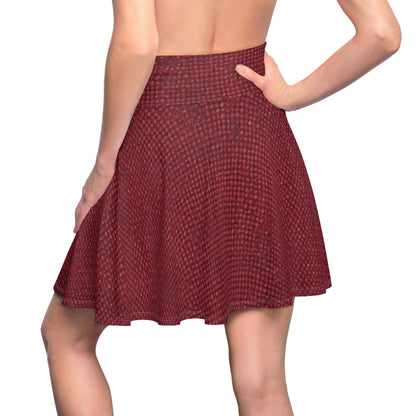 Seamless Texture - Maroon/Burgundy Denim-Inspired Fabric - Women's Skater Skirt (AOP)