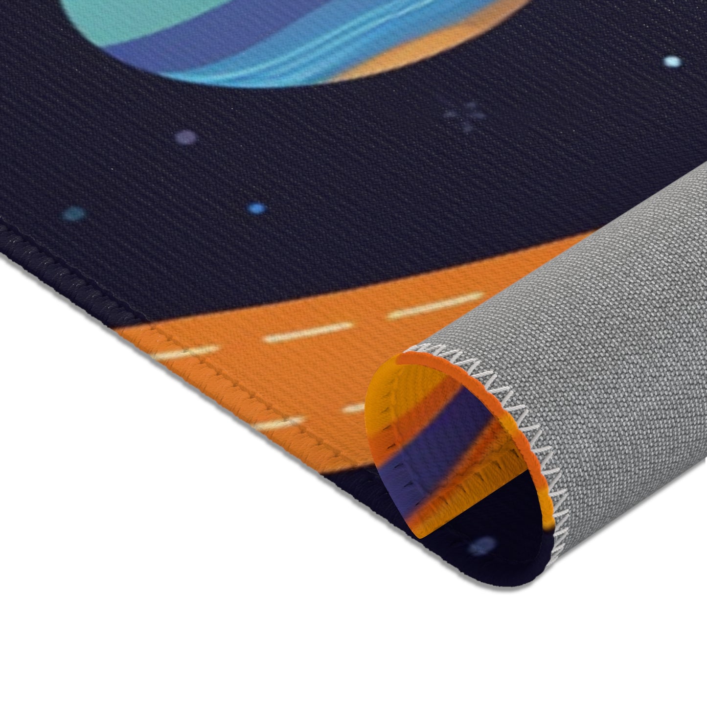 Space Odyssey: Kids Mars Play Roadway Galactic Space Area Rug in Various Sizes